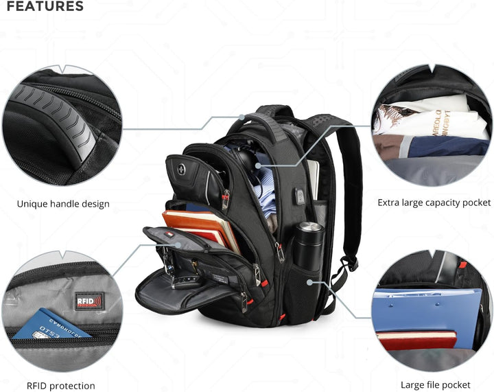 Swissdigital Mochila para laptop de diseño para hombre para viajes...