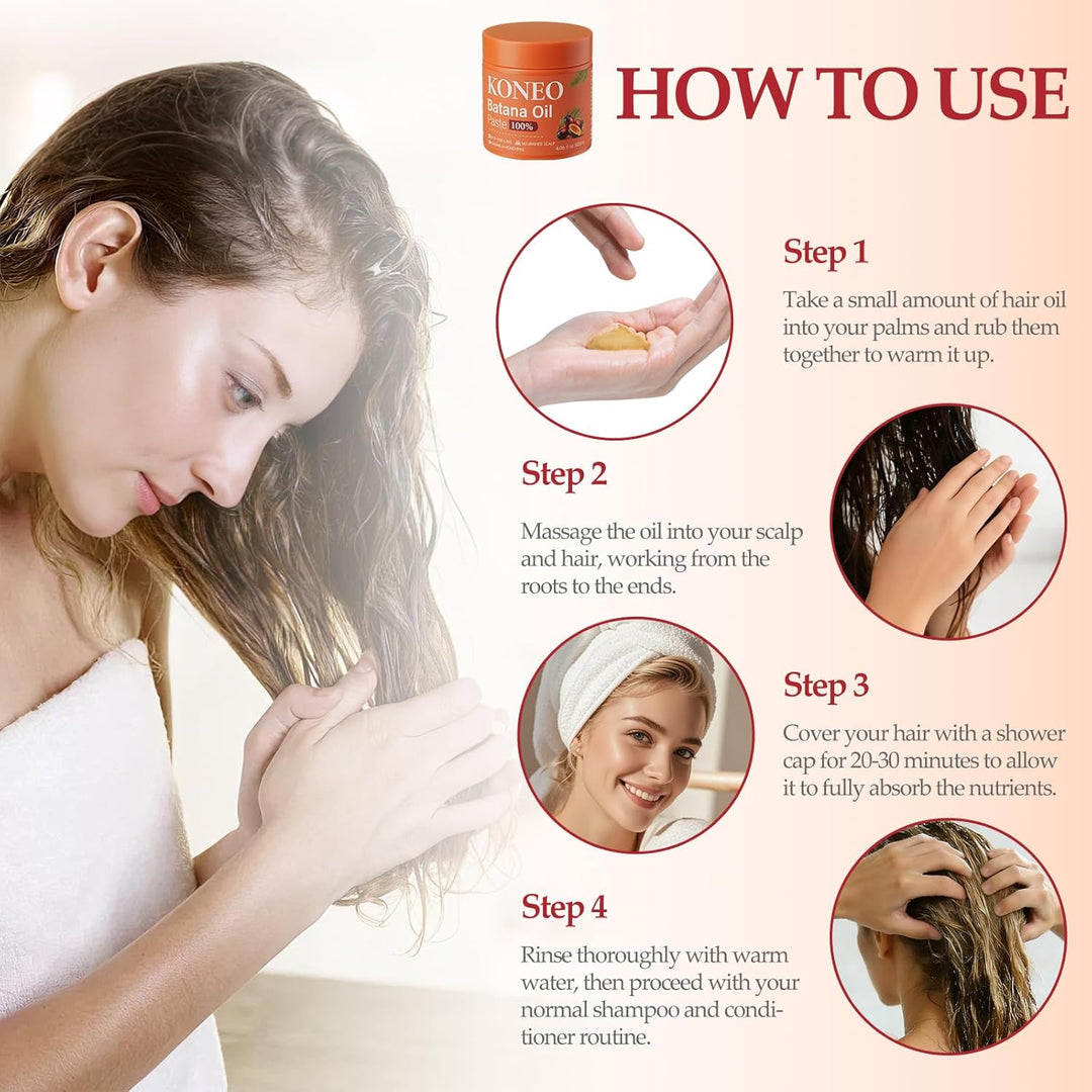 KONEO Crema para el crecimiento del cabello para aceite de batana 1...