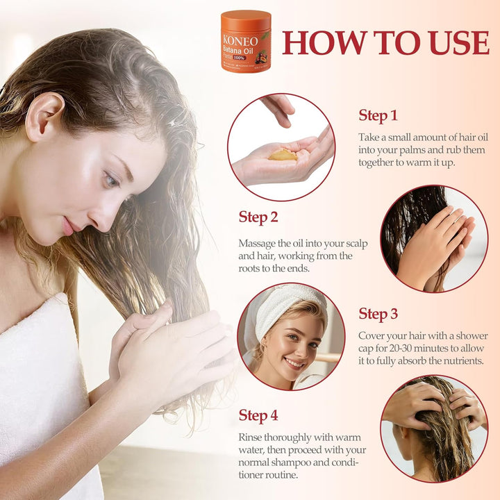 KONEO Crema para el crecimiento del cabello para aceite de batana 1...