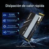 fanxiang SSD NVMe de 500 GB, PCIe Gen4 M.2, hasta 4700 MB\/s, SSD i...