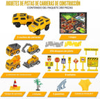 260Piezas Juego de Pistas de Carrera de Construcción para Niños