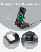 Anker MagGo - Estación de carga plegable Qi2 de 15 W compatible con MagSafe 3 en 1