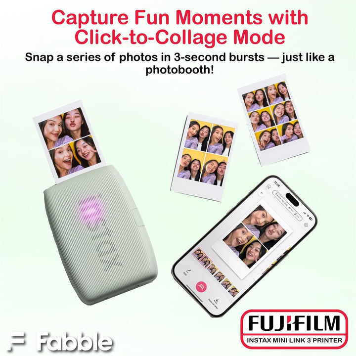 Fujifilm Impresora Instax Mini Link 3 para smartphone, paquete verd...