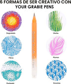Grabie Juego de bolígrafos acrílicos de gel para colorear con libro