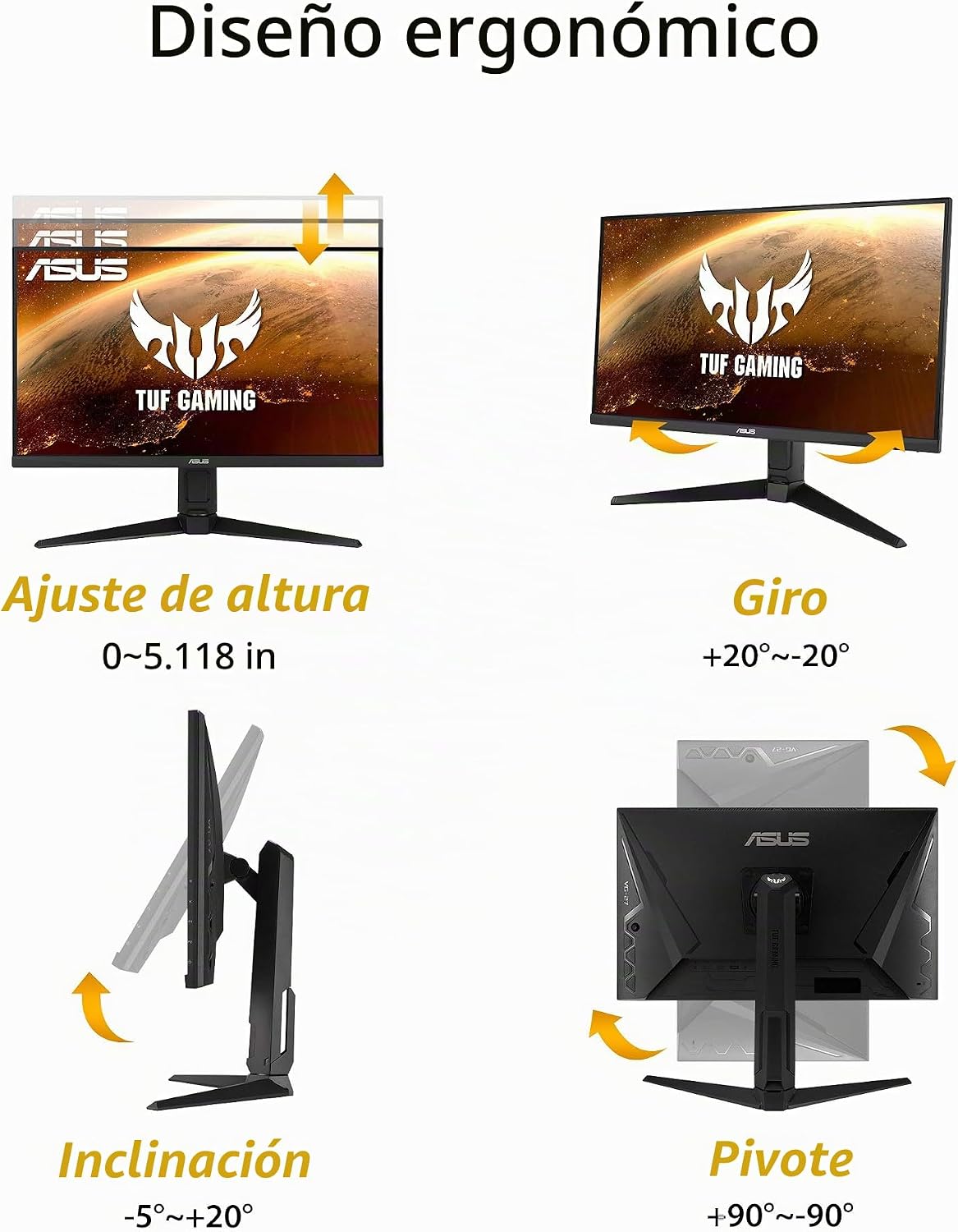 ASUS TUF Gaming VG27AQL1A - Monitor HDR de 27 pulgadas, 1440P WQHD...