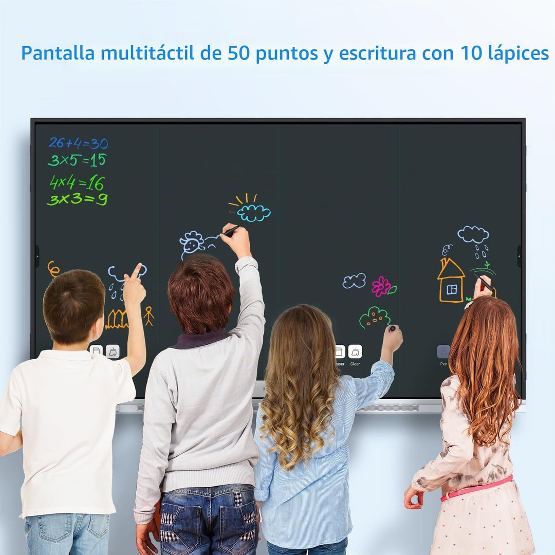 NEWORK Tablero inteligente 4K de 75 pulgadas, pizarra interactiva c...