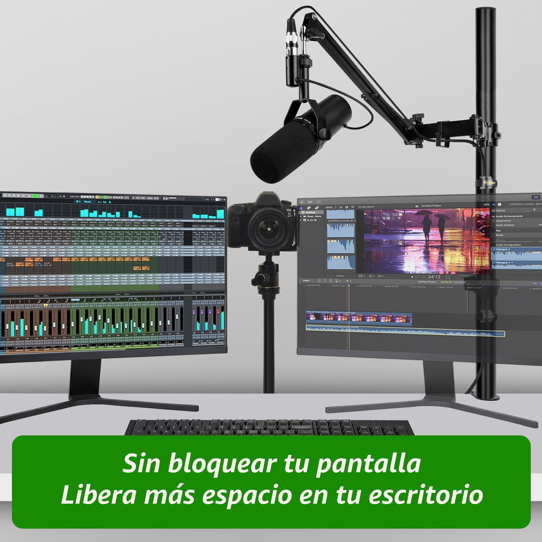 Frgyee Brazo de Micrófono de Pluma, Soporte de Micrófono Aéreo Ajus...