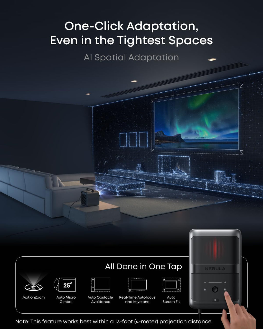 NEBULA Proyector láser 4K triple X1 con altavoces satélite, 3500 lú...