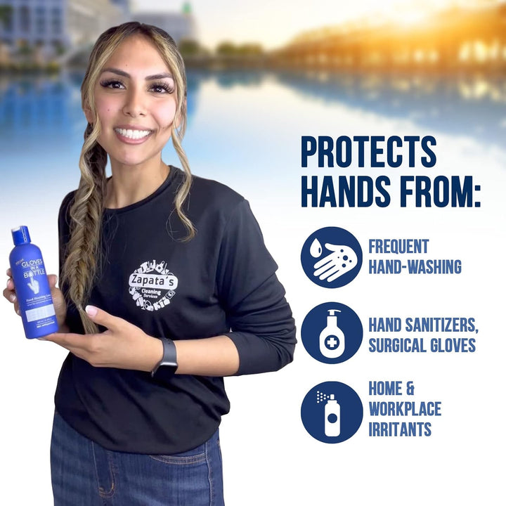 Gloves in a Bottle Loción protectora para piel seca con picazón, si...