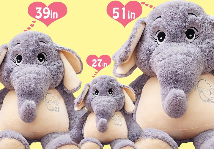 GailiMaiYa Animal de peluche de elefante gigante de 51 pulgadas, ju...