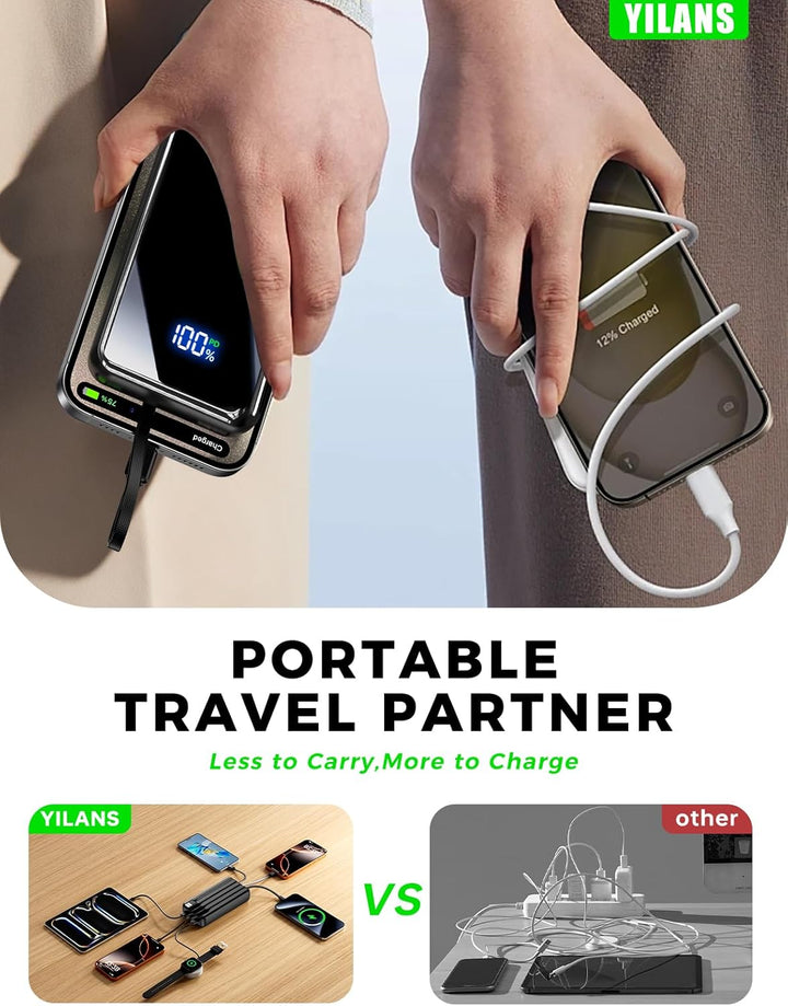 Cargador portátil, banco de energía de 50000 mAh con cable incorpor...