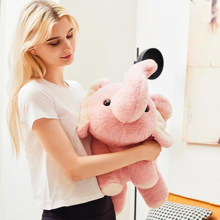 uoozii Animales de peluche con peso de elefante rosa de 24 pulgadas...