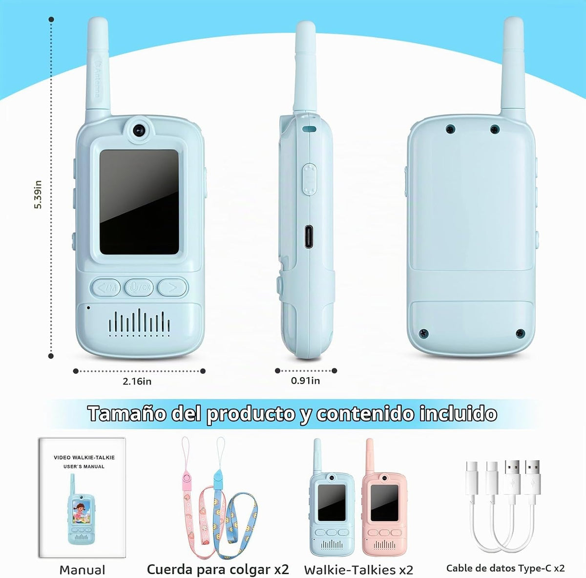 Walkie Talkies de Toys Kids: recargable de largo alcance