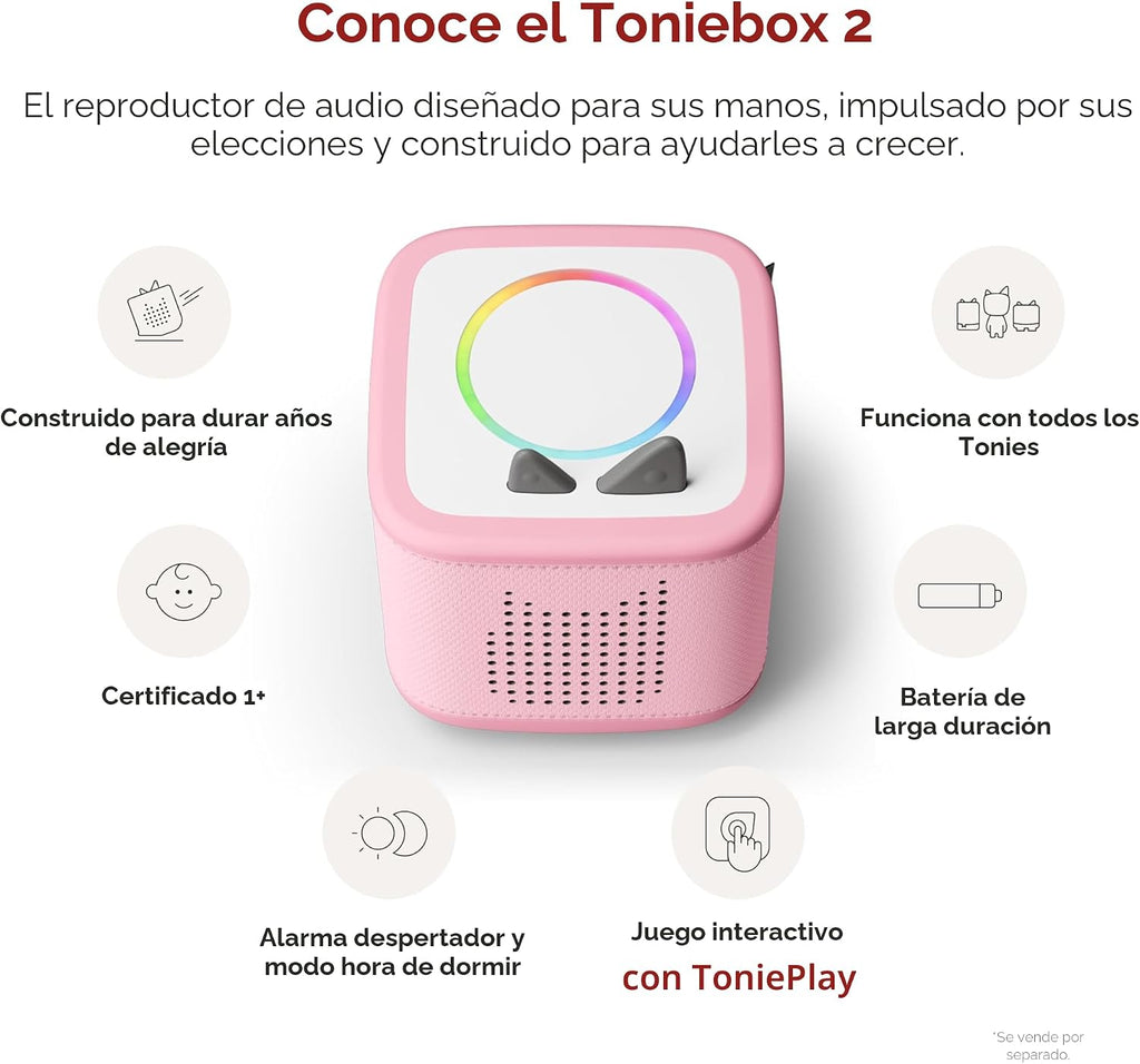 Toniebox 2 Audio Player PAW Patrol Bundle para Kids 3+ con Chase, Marshall, Skye, y Liberty - Cloud Pink