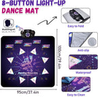 YESHIN Tapete de baile iluminado para niños, almohadilla de baile extragrande mejorada con Bluetooth y 6 modos de juego, alfombrilla de baile musical recargable, juguete antideslizante e impermeable