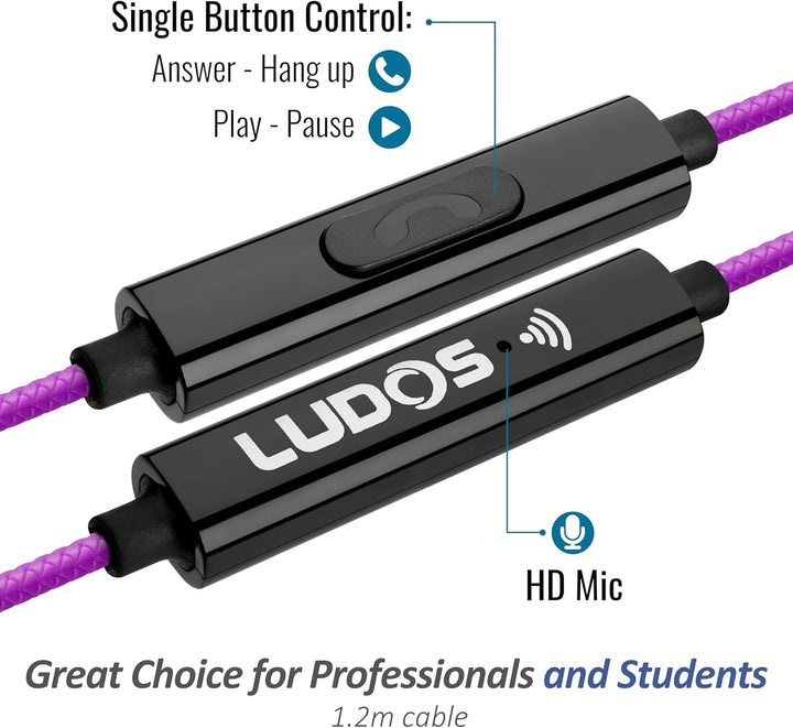 LUDOS Clamor Auriculares con cable tipo in-ear, 5 años de garantía,...