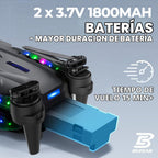 BEZGAR Drone con luces LED para adultos y niños principiantes, negro