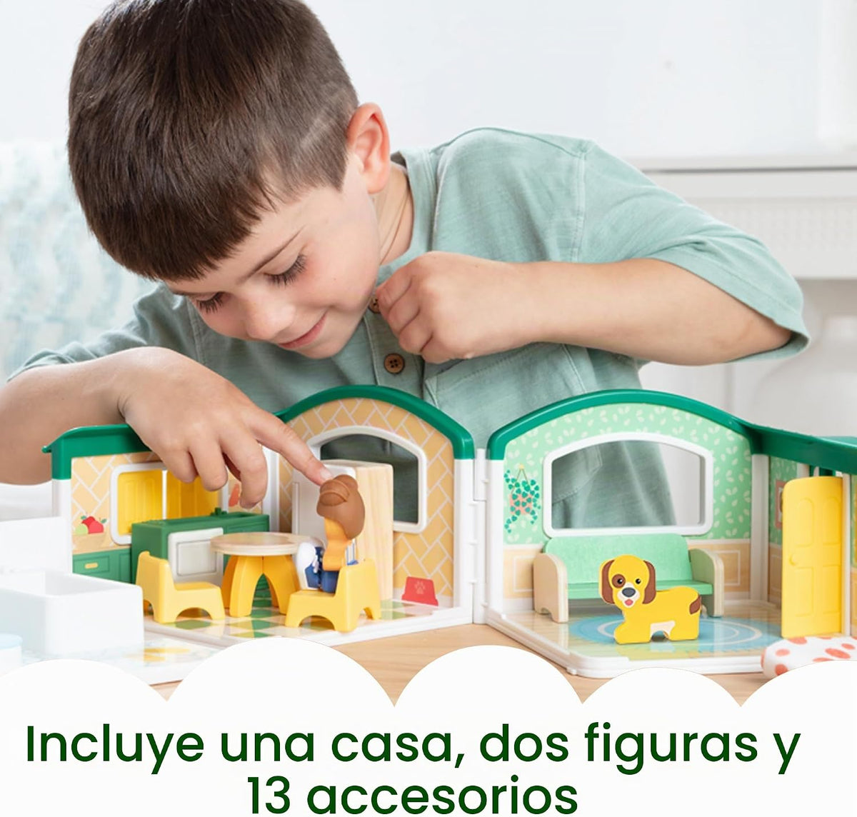 Melissa & Doug Cheery Lane - Casa de juegos modular y figuras, juego de