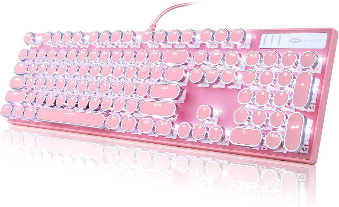 Camiysn Teclado Mecánico para Juegos Estilo Máquina de Escribir, Te...