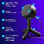 Logitech G Yeti Orb Condenser RGB USB Gaming Micrófono - Negro