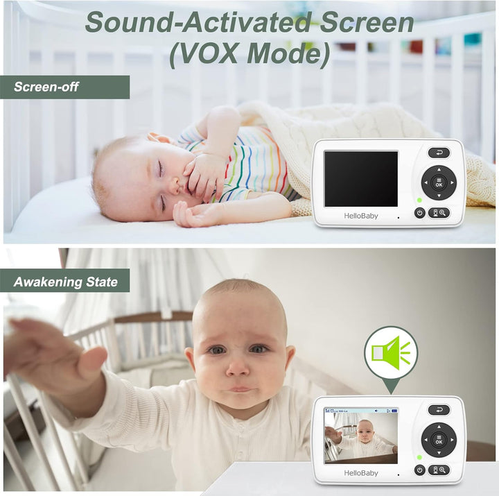 HelloBaby HB30 Monitor de bebé de video con cámara digital y audio,...