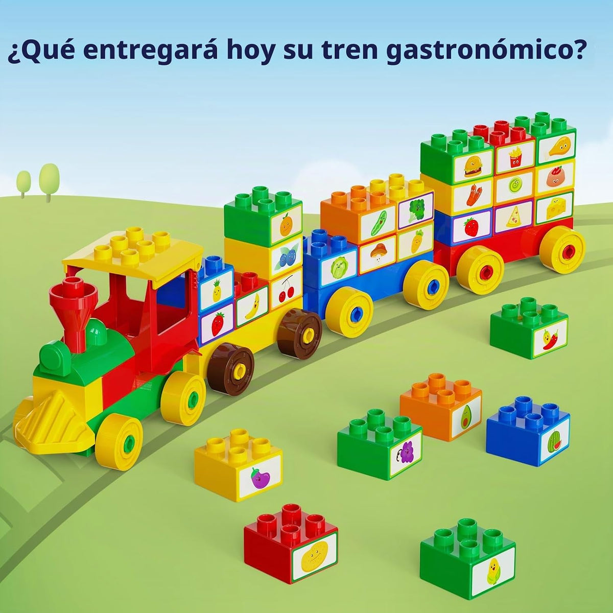 Building Blocks Set para Toddlers 3-5 con Cars & Train Theme