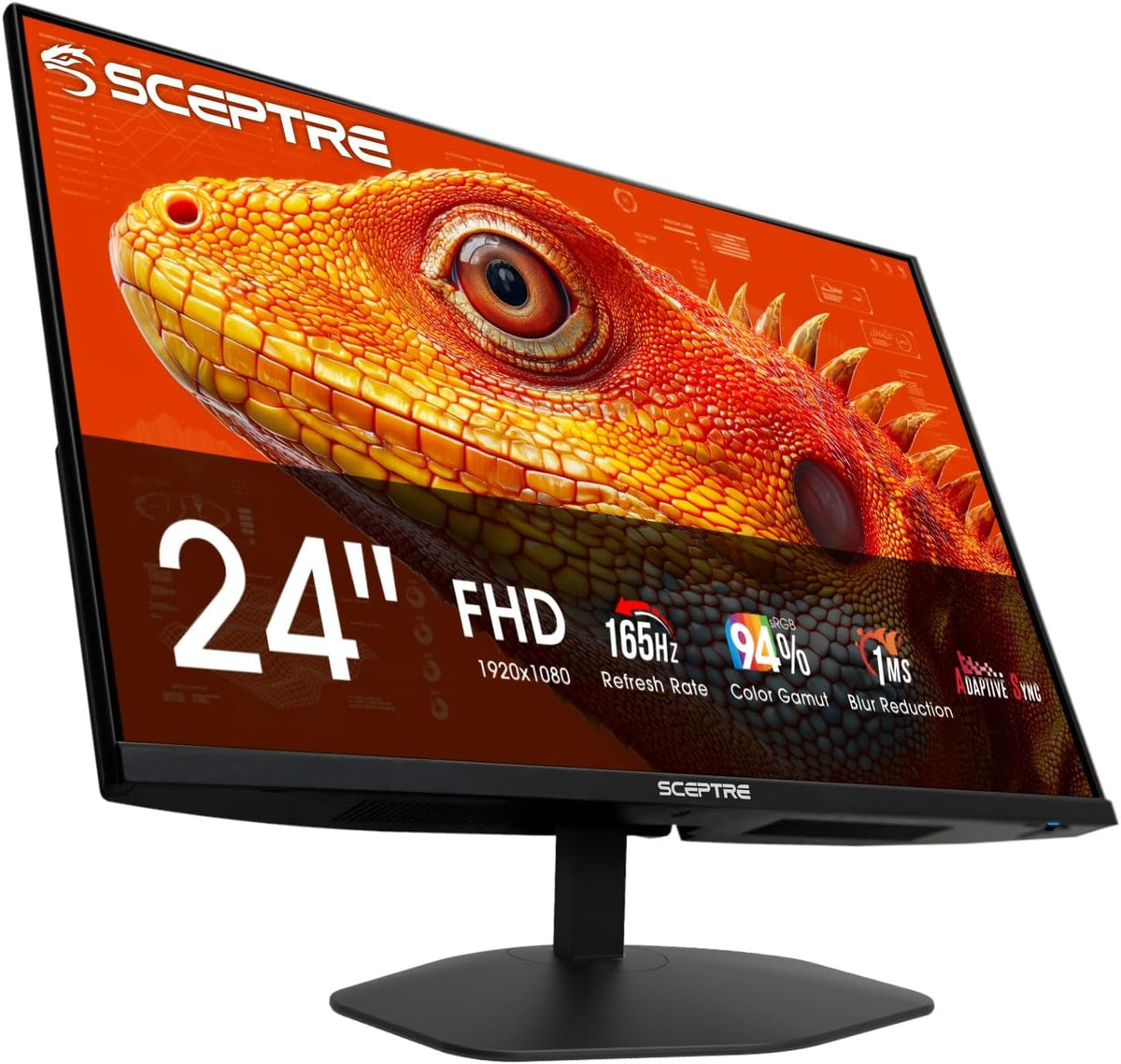 Sceptre - Monitor de juegos Prime de 24 pulgadas DisplayPort x2 165Hz HDMI x2 165Hz altavoces integrados, negro máquina 2027 (Serie E248B-FW165T)