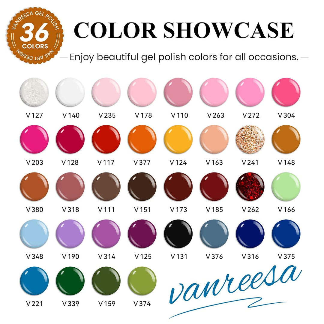 VANREESA Kit de esmalte de uñas de gel con luz UV, 53 piezas, juego...