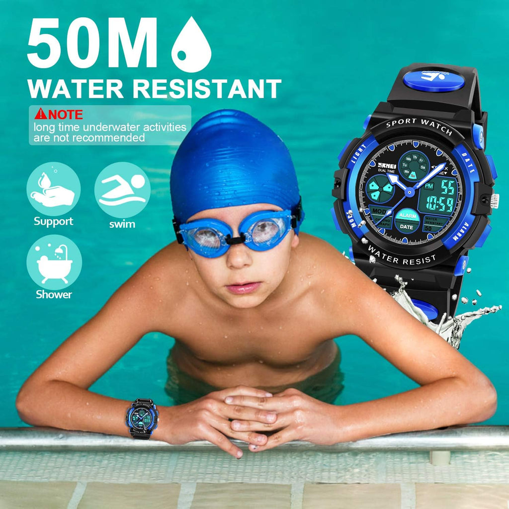 ATIMO Reloj impermeable multifunción LED para niños - Regalos para niños