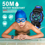 ATIMO Reloj impermeable multifunción LED para niños - Regalos para niños