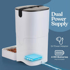 Alimentador automático inteligente para gatos, dispensador automático confiable de alimentos para gatos de 6 litros con pantalla LCD para una fácil instalación, (blanco)