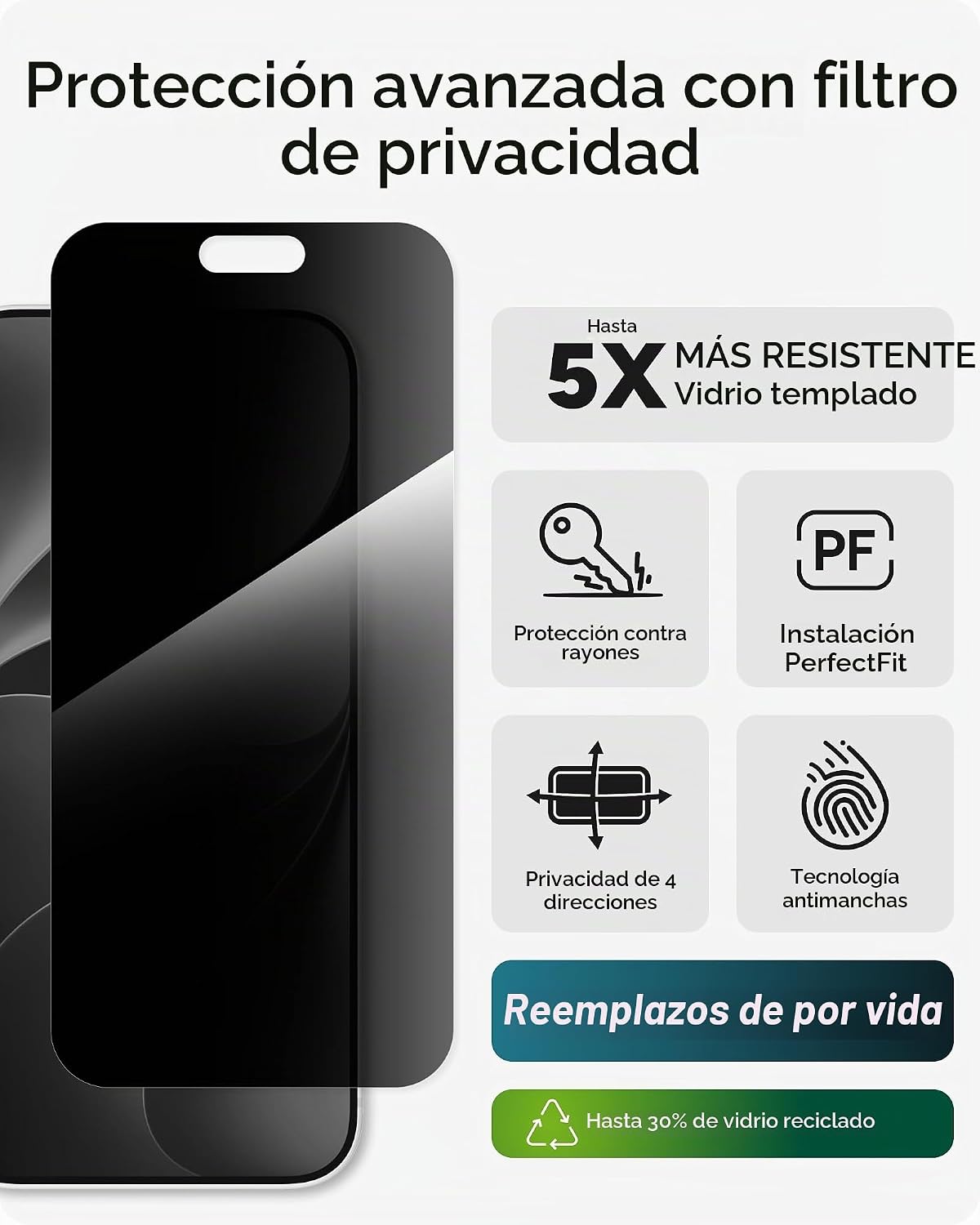 ZAGG Protector de pantalla de privacidad XTR para iPhone 18 Pro Max