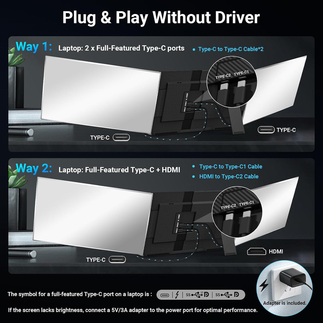 Extensor de pantalla para laptop de 15.6 pulgadas, monitor portátil...