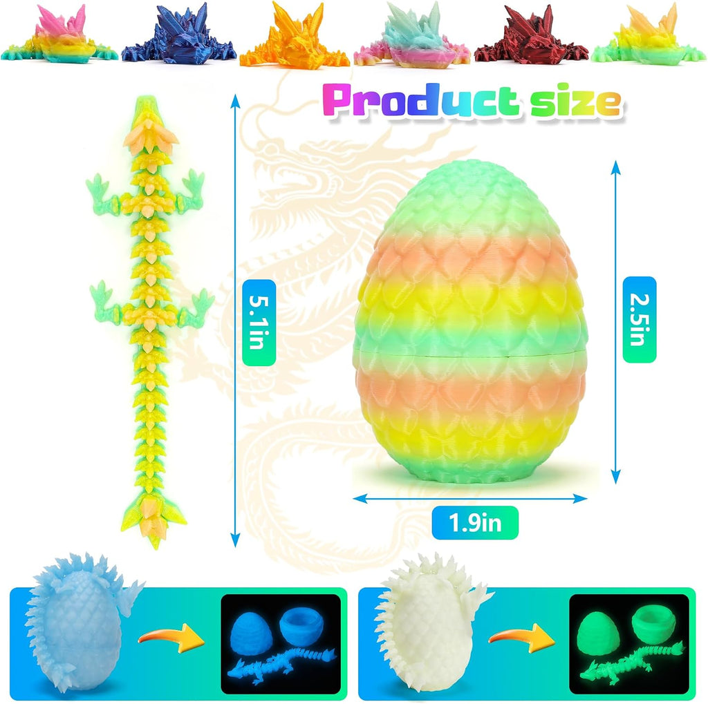 12 piezas de dragón impreso en 3D con huevo para rellenar cestas de Pascua, dinosaurios rellenos de huevos de Pascua, juguetes para ansiedad, Pascua, cumpleaños, decoraciones de Navidad de Pascua, regalos para niñas y niños (sin llavero)