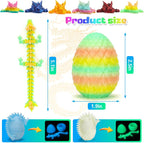 12 piezas de dragón impreso en 3D con huevo para rellenar cestas de Pascua, dinosaurios rellenos de huevos de Pascua, juguetes para ansiedad, Pascua, cumpleaños, decoraciones de Navidad de Pascua, regalos para niñas y niños (sin llavero)