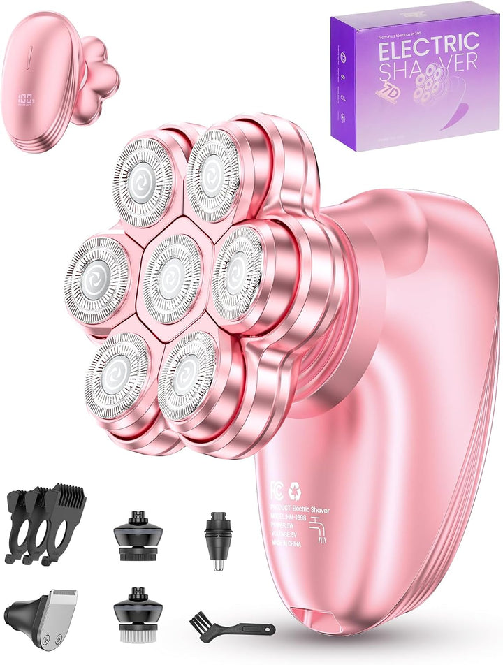 Maquinillas de afeitar eléctricas 5 en 1 para mujer, cabeza magnéti...