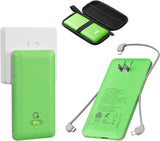 Cargador portátil de 10000 mAh con cables integrados y enchufe de p...