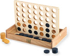 Foster & Rye Four and Win - Juego de mesa clásico, juegos para 2 jugadores, diseño vintage de madera - Juego de mesa de sobremesa