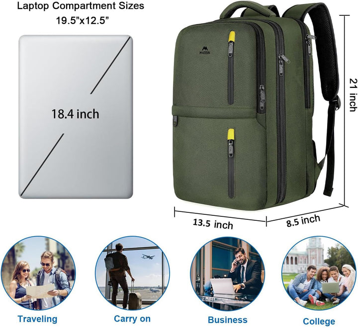 MATEIN - Mochila de viaje extra grande de 45L, mochila de transport...