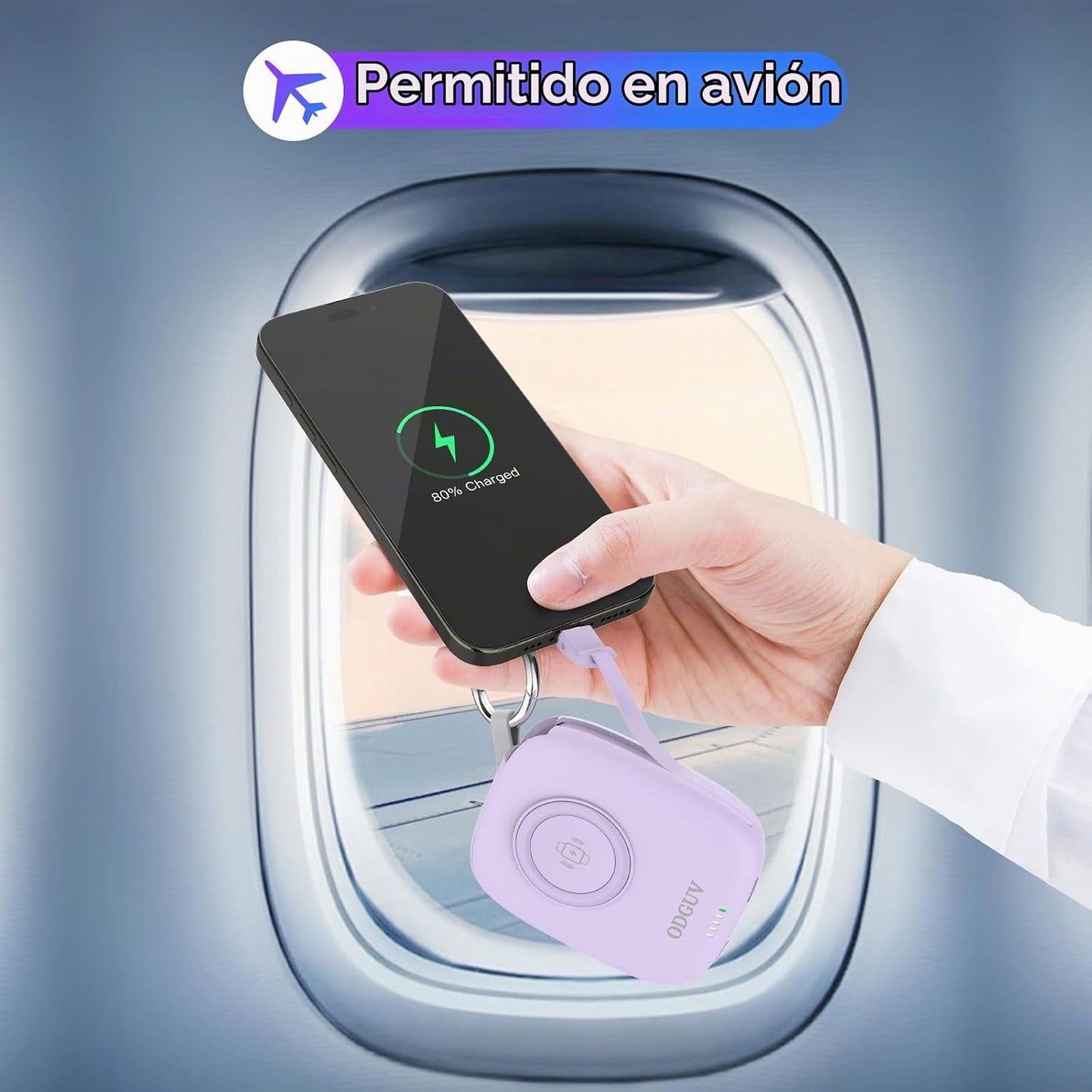 Cargador portátil pequeño de 5000 mAh, cargador inalámbrico iWatch...