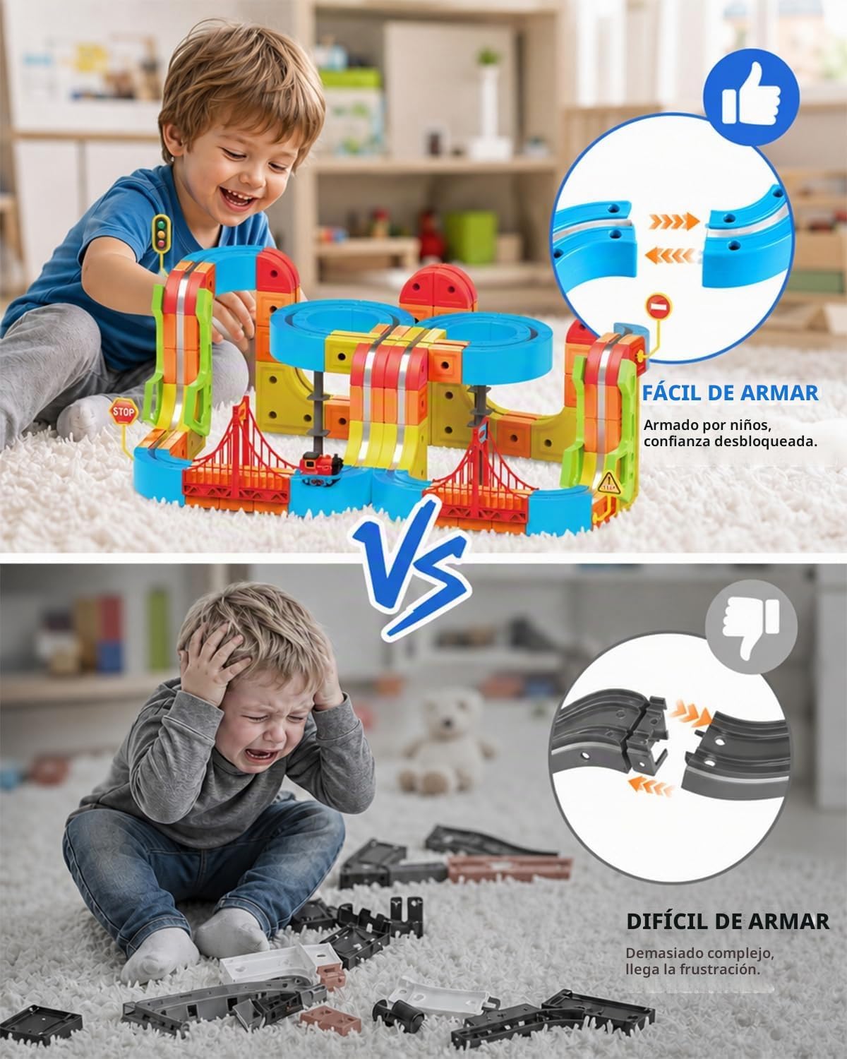 Juego de tren eléctrico magnético: autoensamblaje para niños