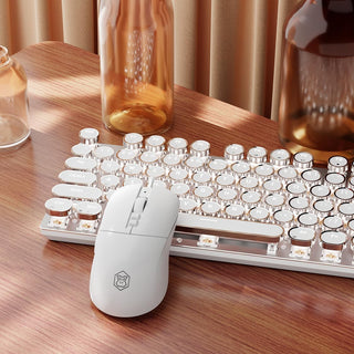 EWEADN - Combo de teclado y mouse con cable, teclado mecánico estil...