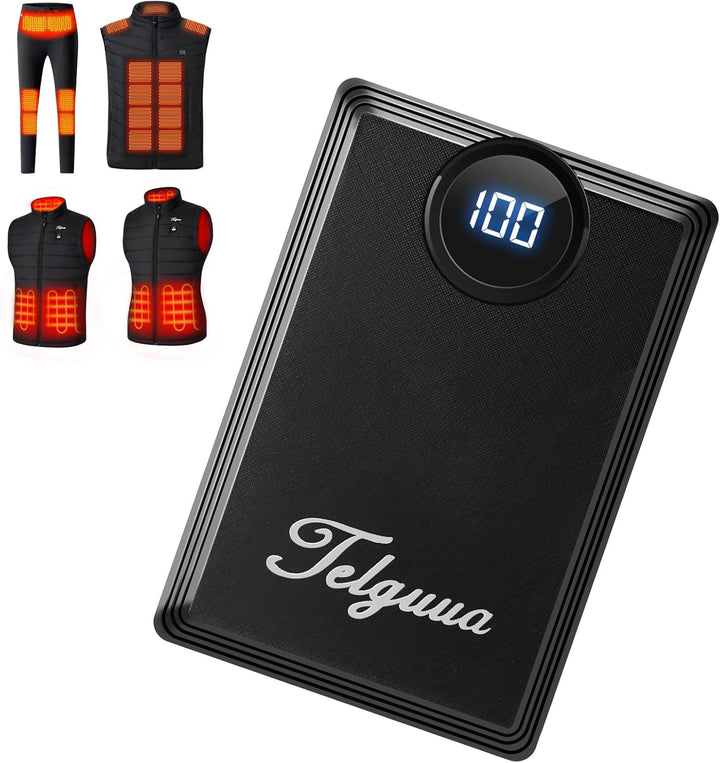 Telguua Paquete de batería de chaleco térmico de 12000 mAh, batería...