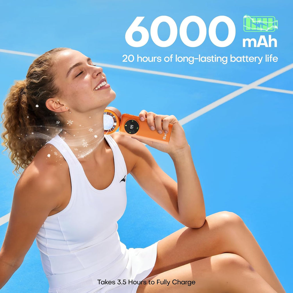 SSWind Ventilador de mano portátil de 6000 mAh con refrigeración po...