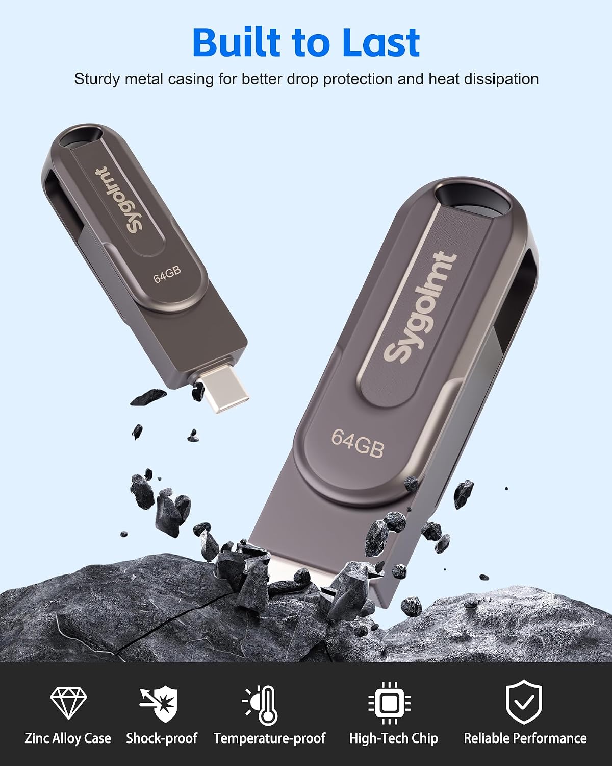 Unidad flash USB de 64 GB para iPhone Photo Stick, 2 en 1 USB C + U...