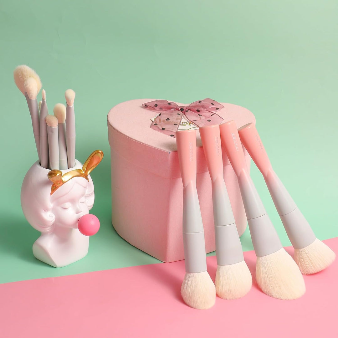 Docolor Juego de 14 brochas de maquillaje sintéticas de alta calida...