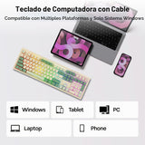 MechLands Aula S102 - Teclado de membrana para juegos con teclado n...
