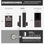 Kwikset HomeConnect 620 Z-Wave con teclado inteligente de largo alcance, cerradura sin llave conveniente, códigos de usuario personalizables, compatible con Ring Alarm, se requiere Hub, se vende por