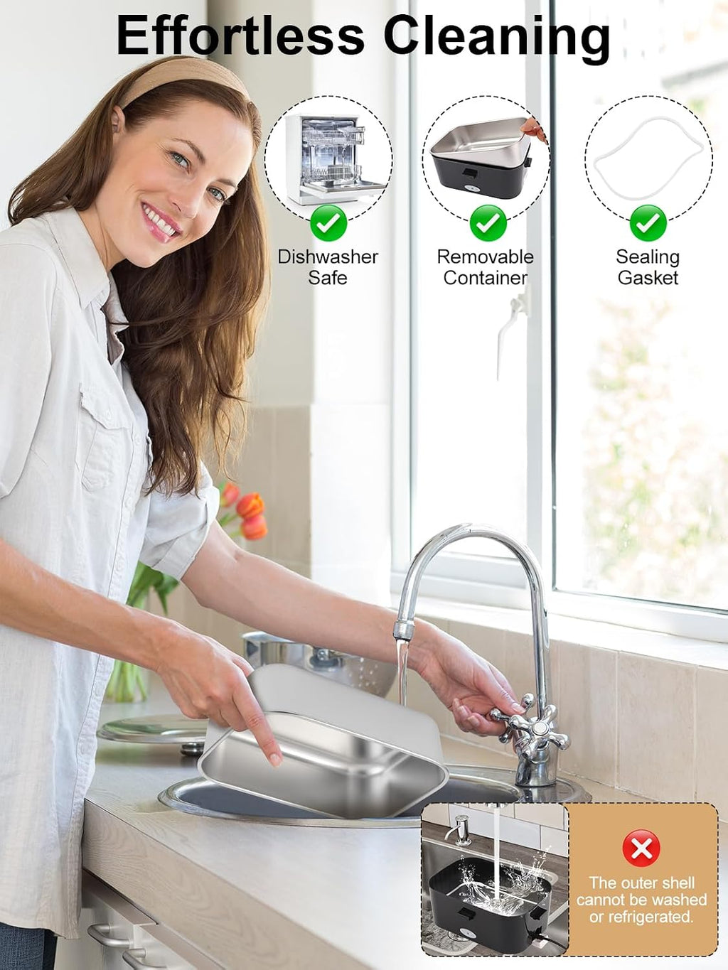 Fiambrera térmica de 1.8L para hombres, calentador de alimentos portátil