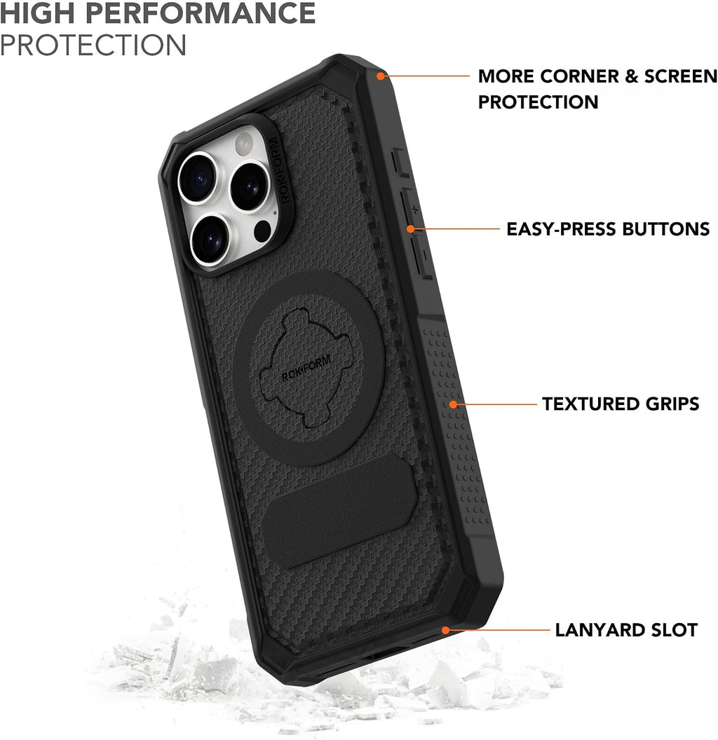 Rokform Soporte de carga magnético y resistente para iPhone 16 Pro Max
